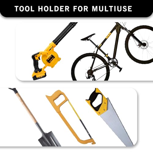 Leaf Blower Rack, Wall-Mounted Tool Hanger Compatible with DCE100B, Grass Trimmers, Hedge Trimmers & Garden Power Tools for Garage Organization,2 Pack - color: Yellow-2 Pack