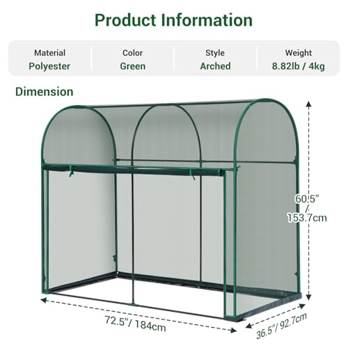 Ohuhu Crop Cages for Garden Plant: 6x3x5 Ft Tent Cage, Plant Netting Cover with Zipper, Garden Bed Cover, Plant Cover from Animal Wind-Resistant Garden Cage for Fruit Vegetable Flower - size: 6' x 3' x 5'