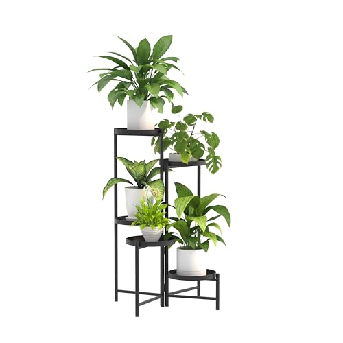5 Tier Tall Metal Plant Stand, Duty Tiered Flower Shelf for Patio Garden - size: 5 Tier
