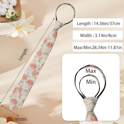 Pre Tied Floral Ties for Men Cotton Zipper Tie Colorful Necktie - color: Style-03