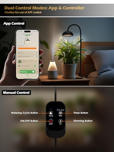 GLOWRIUM Smart Grow Light for Indoor Plants, Full Spectrum Plant Grow Light - color: Black