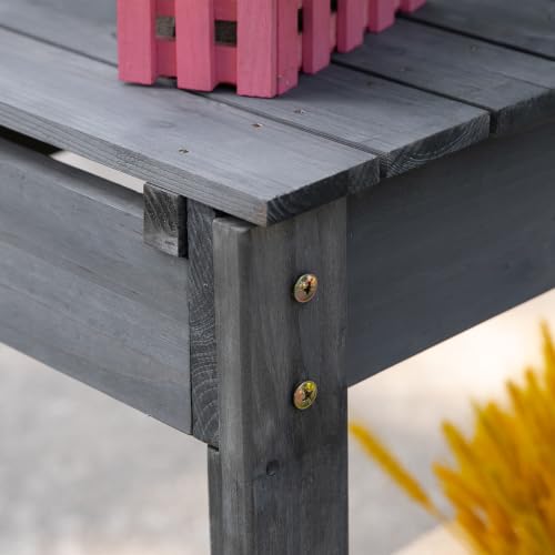 Outsunny Outdoor Potting Bench Table with Sliding Tabletop, Gray