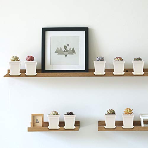 30Pcs 3" Nursery Pot with 30 Saucers White, Square Plastic Planting Pots - color: White