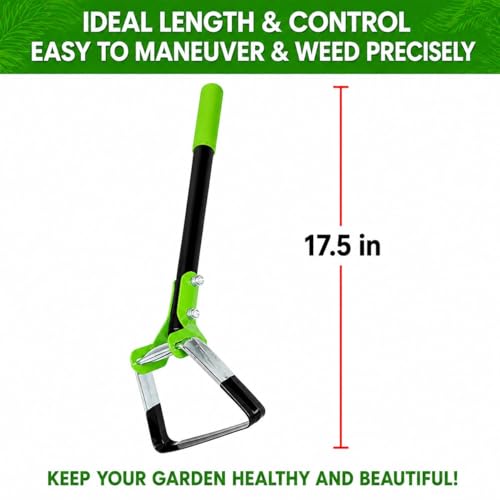 Garden Guru Action Stirrup Hoe Garden Tool, 17.5-Inch Long with Ergonomic Handle, Heavy Duty Rust-Resistant Steel Loop Hoe for Weeding, Planting, Furrowing & Soil Cultivation (2 Pack) - size: 2 Pack