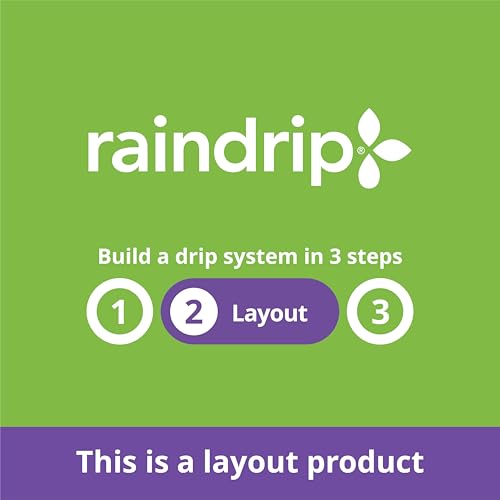 Raindrip R283DT 1/4-Inch Drip-A-Long® Dripline with 1/2 GPH Non-Pressure Compensating Emitters, 12-Inch Spacing, 50-Foot, for Drip Irrigation and Drip Irrigation Systems, Brown