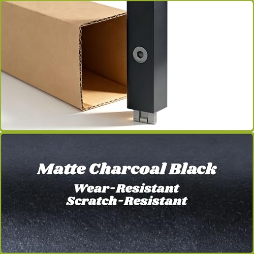 8x12 FT Outdoor Greenhouse with Roof Vent, Charcoal Black - color: Charcoal Black, size: 8×12FT