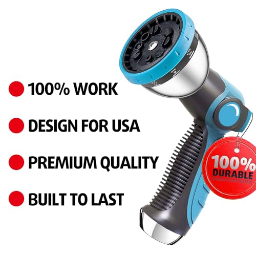 AyayaBoss Garden Hose Nozzle, Durable High Pressure Water Hose Sprayer Nozzle with 10 Patterns for Watering Plants, Washing Cars, Cleaning Patio, Showering Pets (Pack of 2) - size: 4.7 inches x 6.3 inches x 2.6 inches (Pack of 2)