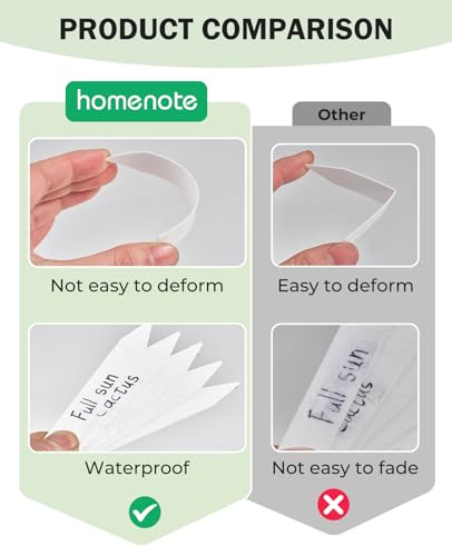 Homenote 200-Pack 4-Inch Waterproof Plastic Plant Labels with Marker, White