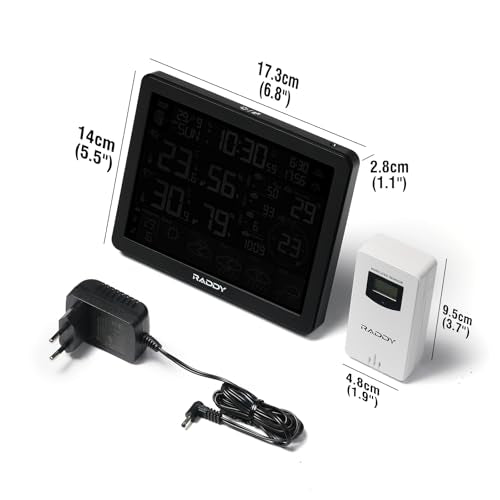 Raddy N80 WiFi Weather Station with App, 8 Inch Display Console