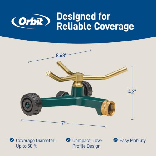 Orbit 58257N Lawn and Garden 3-Arm Metal Sprinkler with Wheel Base - style: 3-Arm Sprinkler