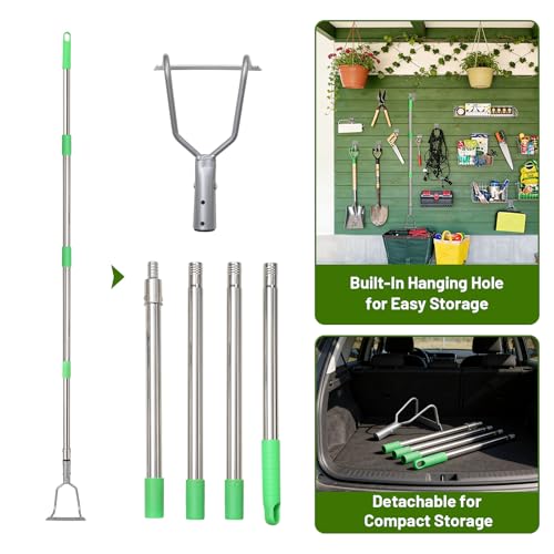 COCONUT 65" Heavy Duty Hand Weeder Puller Tool with Long Handle