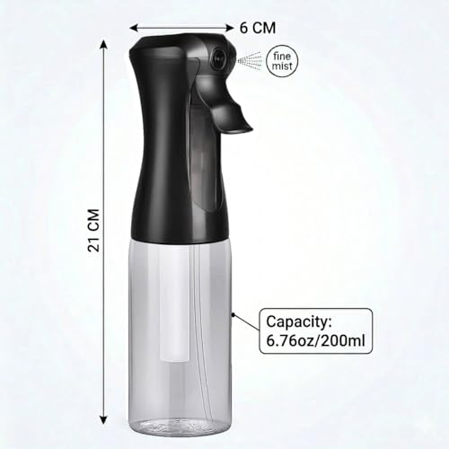 VIGOR PATH 200ml Continuous Mist Spray Bottle for Hair Plants and Skin Care - color: Variety Pack of 2