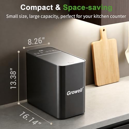 Growell Electric Composter for Kitchen, 3.2L Indoor Countertop Compost Bin - color: Black