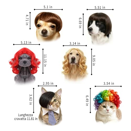 6 Pack Funny Cat and Dog Wig - color: Colorful-1