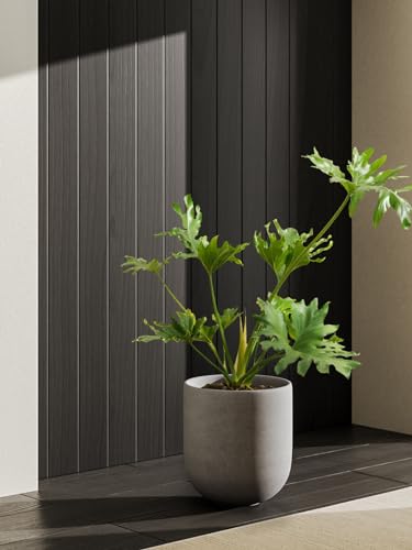 LE TAUCI 10 Inch Plant Pot, Ceramic Pots for Plants, Neutral Gray - color: Neutral Gray, size: 10 Inch
