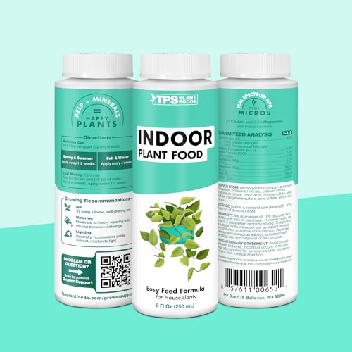 Indoor Plant Food, Complete Liquid Fertilizer for Houseplants, 32oz - size: 32 oz (1 Quart)