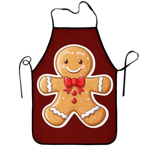 Funny Apron for Men Women Baking Gardening Sewing BBQ Waterproof Cute Gifts - color: Gingerbread