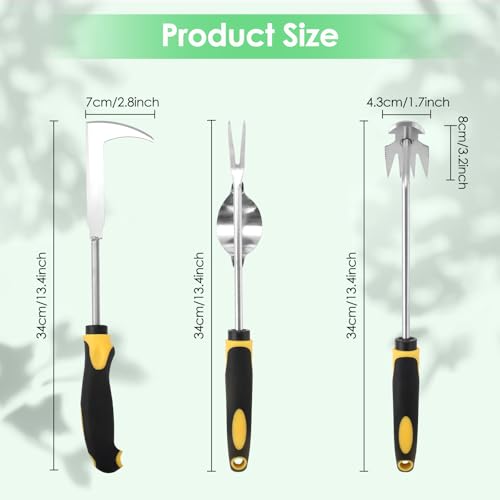 Weed Puller Tool, Rubber Handle Weed Remover Tool,3PCS