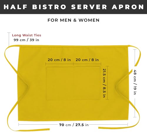 Chef Works Unisex Half Bistro Server Apron - color: Lemon, 1 Pack