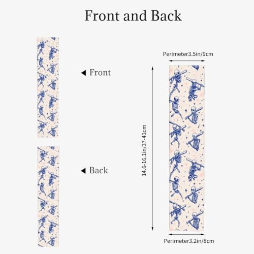FREEHOTU Gardening Arm Sleeves for Women Men - color: Baseball Skeleton Skull Bats Cream