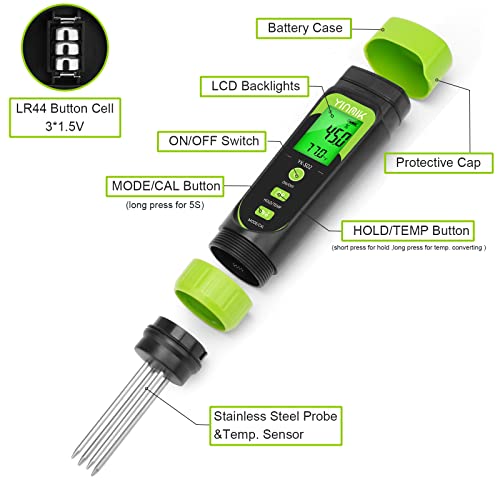 YINMIK Digital Soil Moisture Meter,Direct EC Tester for Soil