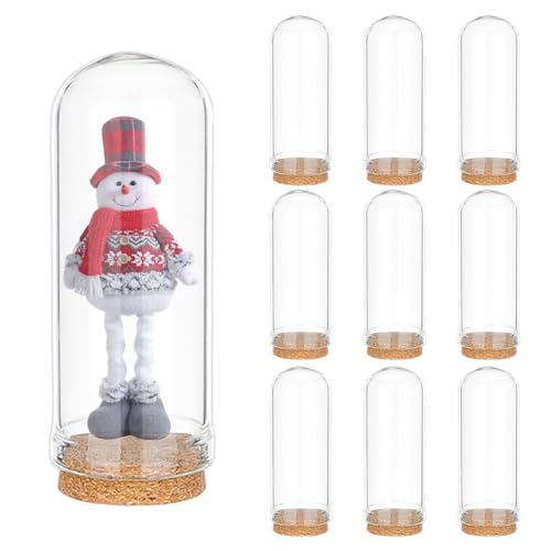 PH PandaHall 10pcs Glass Display Dome Cloche 20ml Bottles 1.1x2.8inch - size: 1.1 x 2.7 inches