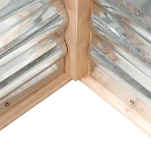 Outsunny Raised Garden Bed, Polycarbonate Mini Greenhouse, Natural - color: Natural