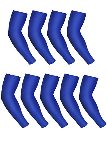 Mudder 9 Pairs UV Protection Arm Sleeves Cooling Ice Silk Sun Sleeves - color: Blue