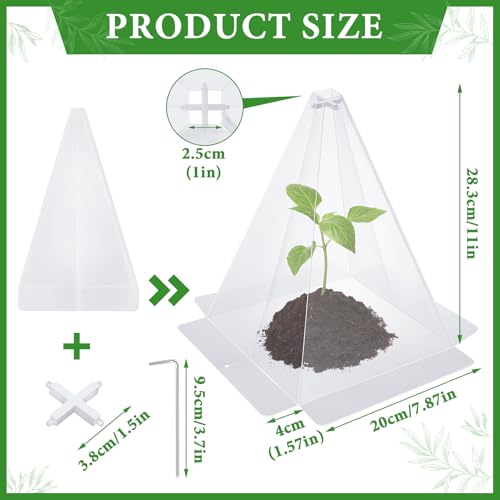 Reusable Plastic Garden Cloches, 7.8" x 11" Mini Greenhouse, 1.2mm Thick Clear Bell Covers with Metal Stakes Against Sun, Frost, Snails, Plant Protector (20pcs-Clear) - size: 20pcs-clear