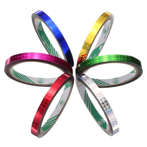 uxcell Holographic Tape 6 Rolls Self-Adhesive Reflective Prism Tape