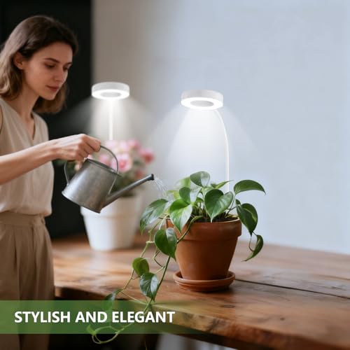 Grow Lights for Indoor Plants, Clip-On Plant Light, White, 2 Pack - color: White,2 pack