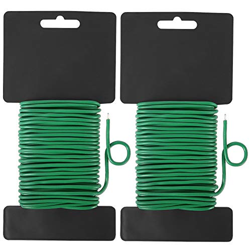 Shintop 2.8mm Plant Twist Ties, 2PCS Garden Wire for Tomatoes (65.6 Feet) - color: Green, size: 2.8mm