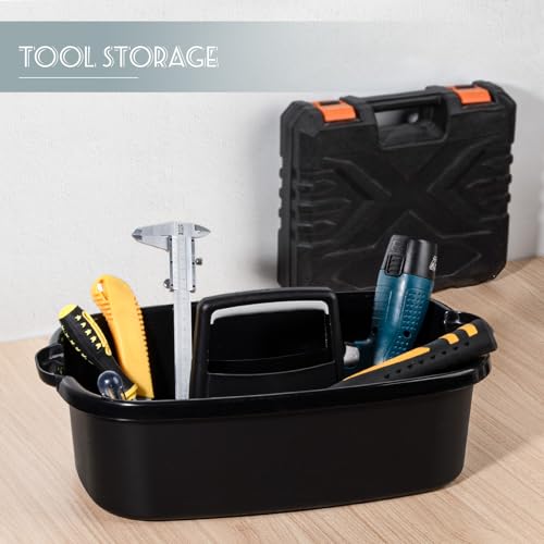 Large Cleaning Supplies Caddy Portable Shower Caddy Basket Black 2 Pack - color: Black, size: Large, 2pcs