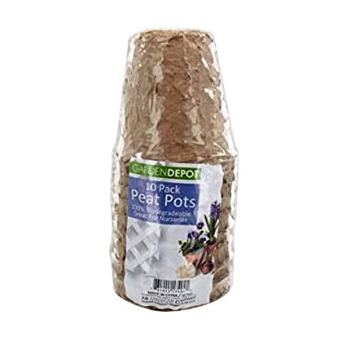Biodegradable Peat Pots Set (10-Piece) - size: 1 Pack