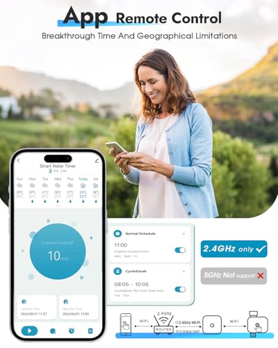 Insoma WiFi Sprinkler Timer, Water Timer for Garden, Smart Hose Timers with Hub Support 2.4GHz WiFi & Bluetooth, Rain Delay & Manual Watering, App/Voice Control Work with Alexa & Google Assistant - size: 1 Zone-WiFi