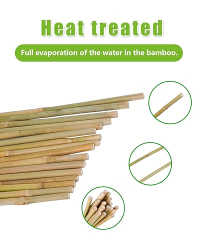 Natural Bamboo Plant Stake(Approx 5FT 30Pcs) Sturdy Bamboo Poles, Durable Plant Bamboo Stake, Garden Climbing Plant Bracket. - size: 4.8ft-30PCS