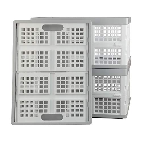 Vababa 28 L Plastic Collapsible Storage Bins, Set of 3 - size: 28 L
