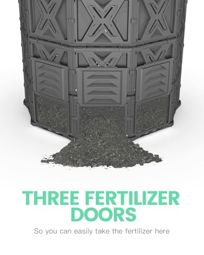 Large Compost Bin - 143 Gallon (540 L) Garden Composter with Better Aeration System, Easy Assembling/BPA Free/Sturdy/Outdoor Compost Tumbler - size: 143 Gal(540L)