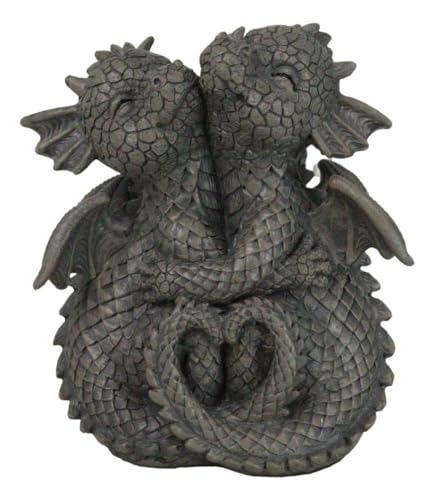 Ebros Whimsical Romantic Valentines Small Baby Garden Dragons Cuddling Tight Statue 5.25" Tall Dragon Fantasy Decor - color: 5.25"tall Cuddling Small Baby Dragon Valentine