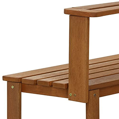 Furinno Tioman Outdoor Potting Bench with Storage Shelf, Natural - size: 3-Tier