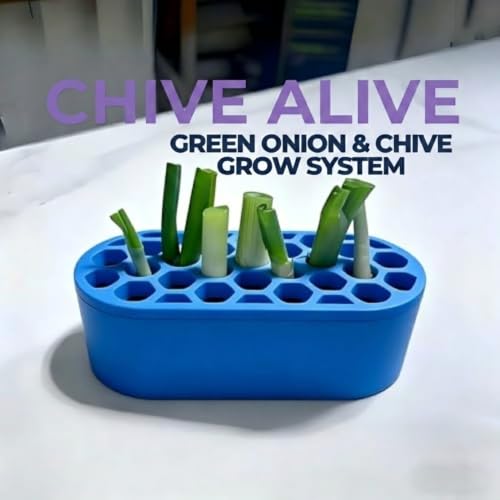 Mini Green Onion Regrower Kit, Hydroponic Scallion Planter Box with Hexagonal Honeycomb Lid, Soil-Free Indoor Herb Water Propagation Tub for Kitchen Countertop,Blue - color: Blue