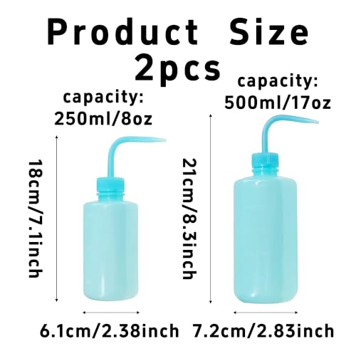 pson 2Pcs Squeeze Wash Bottle Watering Can, 250ML and 500ML Plastic Irrigation Bottle for Succulents, Indoor Plants, Cleaning(Blue) - color: Blue