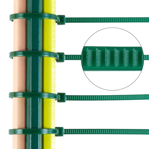 ZZRANYE 4 inch 3mm Dark Green Nylon Garden Cable Zip Ties Self Locking Cable Ties Twist Ties, Multi-Purpose Cable Tie (200 Pcs) Decoration Tie Wraps for Christmas Tree - size: 4 Inch