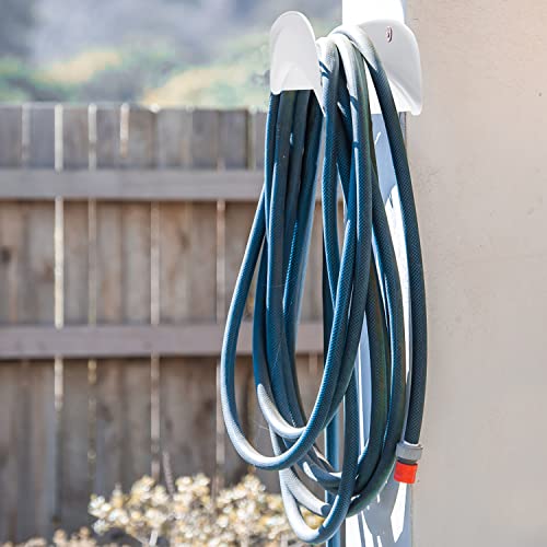 Gardzen Steel Wall-Mounted Heavy Duty White Hose Bracket, Car Hose Holder, Carrier, Support for Garden Hose Hanger - size: White - 1 Pack