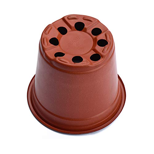 Delxo 4 Inch Nursery Pots 100 Pack Plastic Small Seed Starter Pot Red