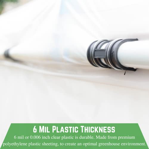 Farm Plastic Supply - Clear Greenhouse Plastic Sheeting - 6 mil - (10' x 60') - 4 Year UV Resistant Polyethylene Greenhouse Film, Hoop House Green House Cover for Gardening, Farming, Agriculture - size: 10'W x 60'L