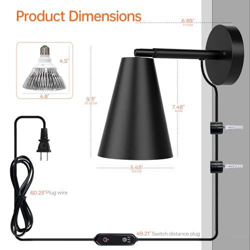 Bstrip Wall-Mounted Grow Light 25W Full Spectrum Plant Light - color: Black