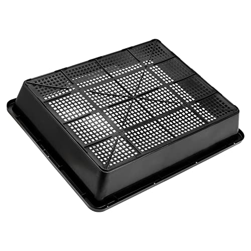 MOUYAT 14 Pack 15 x12 Inch Seed Starter Trays, Plastic Mesh Bottom Growing Trays, Plant Germination Trays for Microgreens, Soil Blocks, Wheatgrass, Hydroponic and Fodder Systems, Black