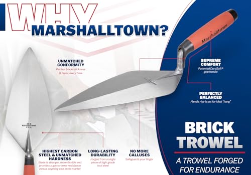 MARSHALLTOWN London Brick Trowel 9 Inch, Masonry Tool, Assembled in the USA - size: One Size