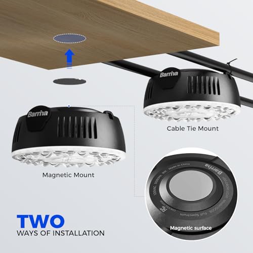 Barrina Orbgrow OG09 Puck Grow Light, 36W(4 x 9W), 5000K, 4 Packs, Black - color: 5000K-Black Cover, size: 4 Packs without Timer